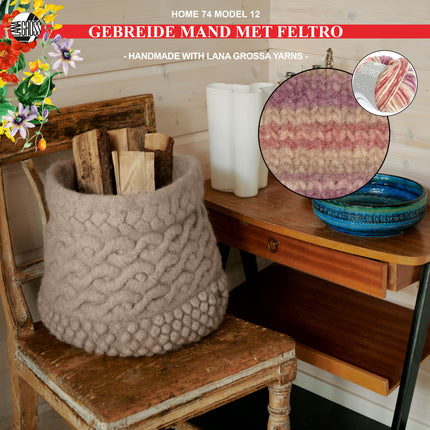 Breipakket mand met Feltro-garen model 12 van Home nr. 74