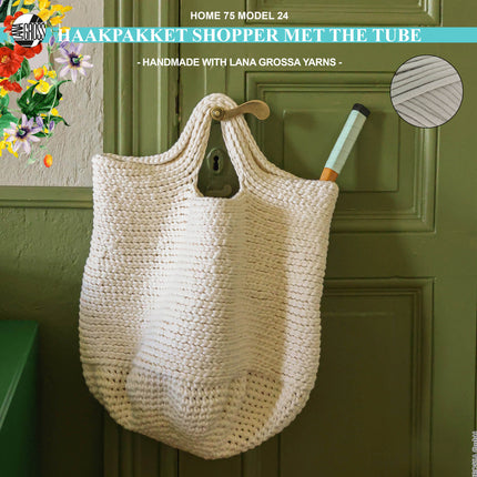 Haakpakket shopper met The Tube garen model 24 van Lana Grossa Home 75