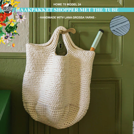 Haakpakket shopper met The Tube garen model 24 van Lana Grossa Home 75