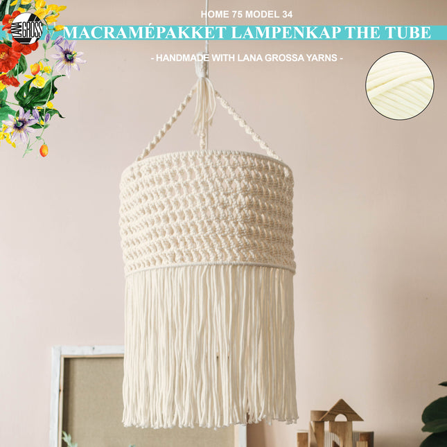 Macramépakket lampenkap met The Tube garen model 34 van Lana Grossa Home 75
