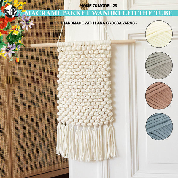 Macramépakket wandkleed met The Tube garen model 28 van Lana Grossa Home 76