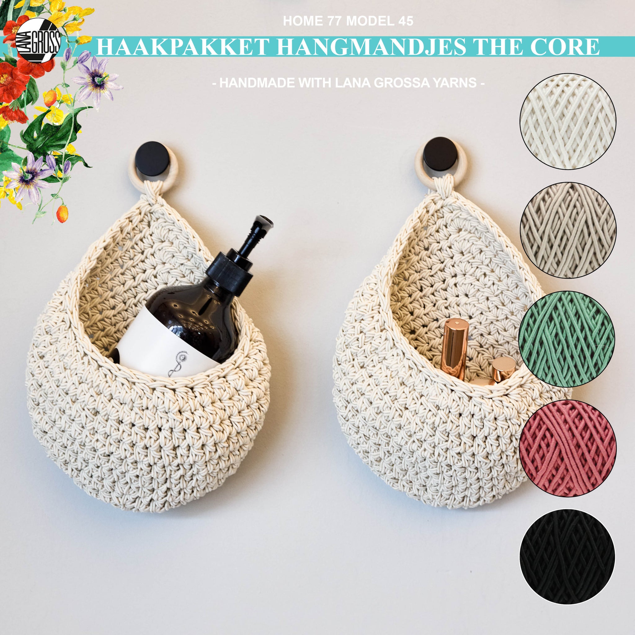 Haakpakket – 2 Hangmandjes met The Core garen model 45 van Home 77