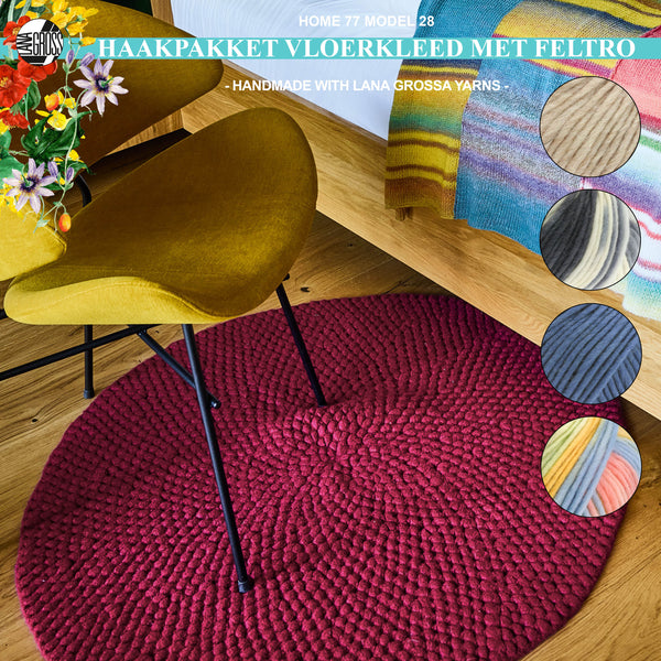 Haakpakket vloerkleed met Feltro-garen model 28 van Home 77
