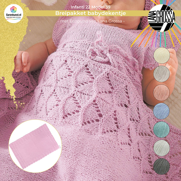 Breipakket Kinderdeken met Ecopuno – Model 39 - Infanti 22 | Lana Grossa