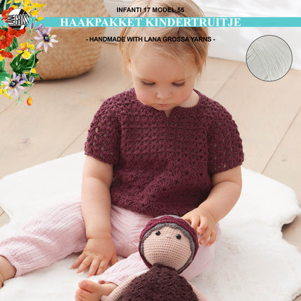 Haakpakket kindertruitje met Cool Wool model 55 van Infanti 17