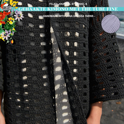Haakpakket kimono met The Tube Fine garen model 6 van Filati Journal 67