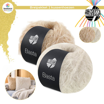 Breipakket Twee Kussenhoezen – Basta – Model 01 – Home 77 | Lana Grossa