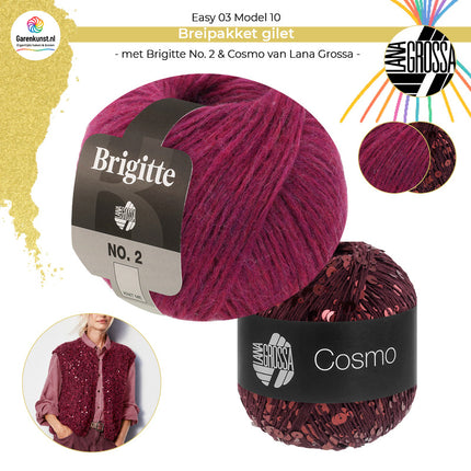 Brigitte No. 2 kleur Fuchsia en Cosmo kleur Bordeaux van Lana Grossa bij Garenkunst.nl