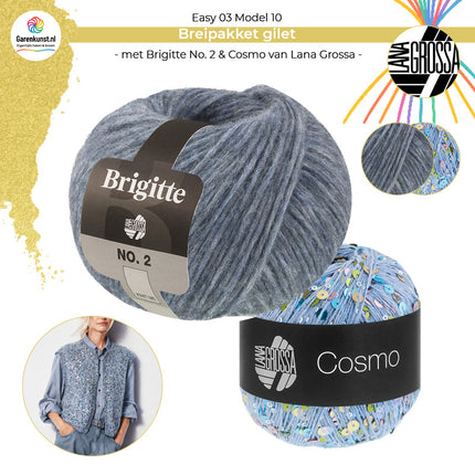 Brigitte No. 2 kleur Jeans en Cosmo kleur Blauw van Lana Grossa bij Garenkunst.nl