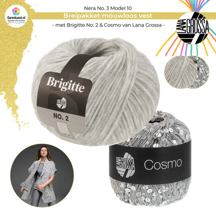 Breipakket mouwloos vest – Brigitte No. 2 & Cosmo – Model 10 – Nera No. 3 | Lana Grossa