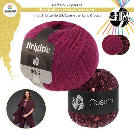 Breipakket mouwloos vest – Brigitte No. 2 & Cosmo – Model 10 – Nera No. 3 | Lana Grossa
