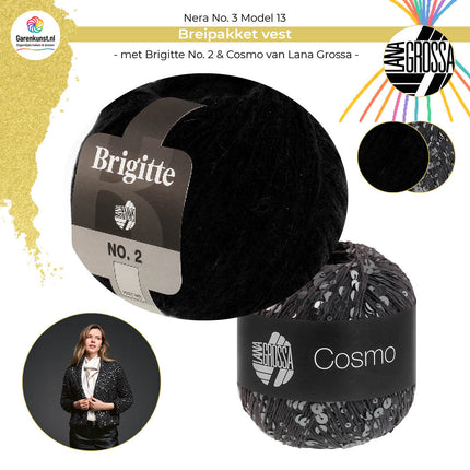 Breipakket vest – Brigitte No. 2 & Cosmo – Model 13 – Nera No. 3 | Lana Grossa