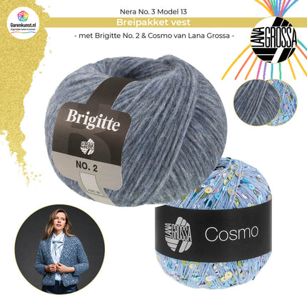 Breipakket vest – Brigitte No. 2 & Cosmo – Model 13 – Nera No. 3 | Lana Grossa