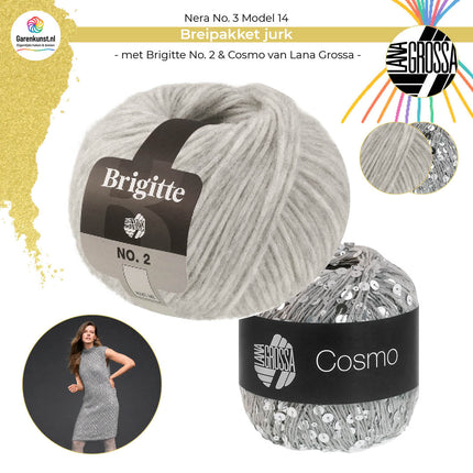 Breipakket jurk – Brigitte No. 2 & Cosmo – Model 14 – Nera No. 3 | Lana Grossa