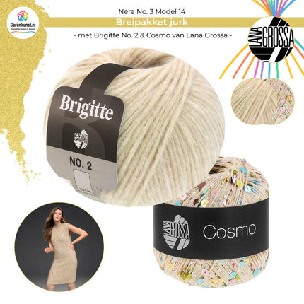 Breipakket jurk – Brigitte No. 2 & Cosmo – Model 14 – Nera No. 3 | Lana Grossa
