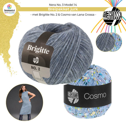 Breipakket jurk – Brigitte No. 2 & Cosmo – Model 14 – Nera No. 3 | Lana Grossa