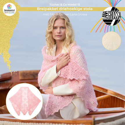 Haakpakket driehoekige stola – Filo di Gio – Model 15 – Tücher & Co 10 | Lana Grossa