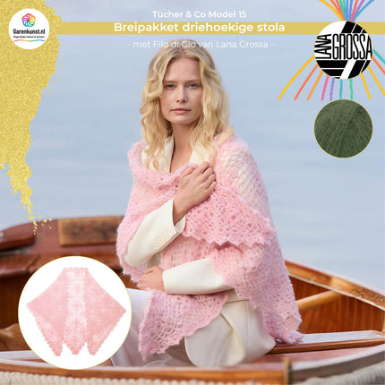 Haakpakket driehoekige stola – Filo di Gio – Model 15 – Tücher & Co 10 | Lana Grossa