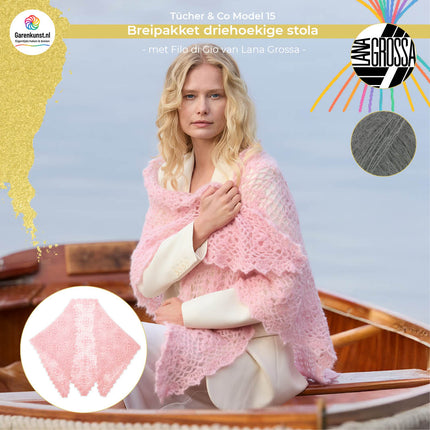 Haakpakket driehoekige stola – Filo di Gio – Model 15 – Tücher & Co 10 | Lana Grossa