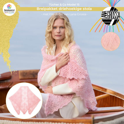 Haakpakket driehoekige stola – Filo di Gio – Model 15 – Tücher & Co 10 | Lana Grossa