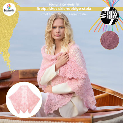 Haakpakket driehoekige stola – Filo di Gio – Model 15 – Tücher & Co 10 | Lana Grossa