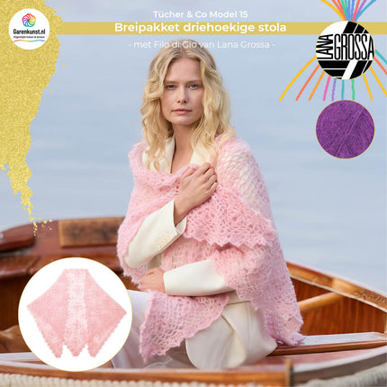 Haakpakket driehoekige stola – Filo di Gio – Model 15 – Tücher & Co 10 | Lana Grossa