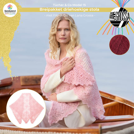 Haakpakket driehoekige stola – Filo di Gio – Model 15 – Tücher & Co 10 | Lana Grossa