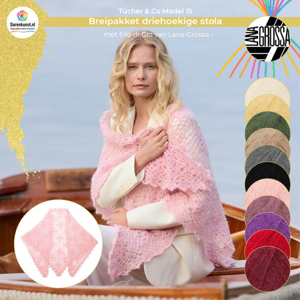 Haakpakket driehoekige stola – Filo di Gio – Model 15 – Tücher & Co 10 | Lana Grossa