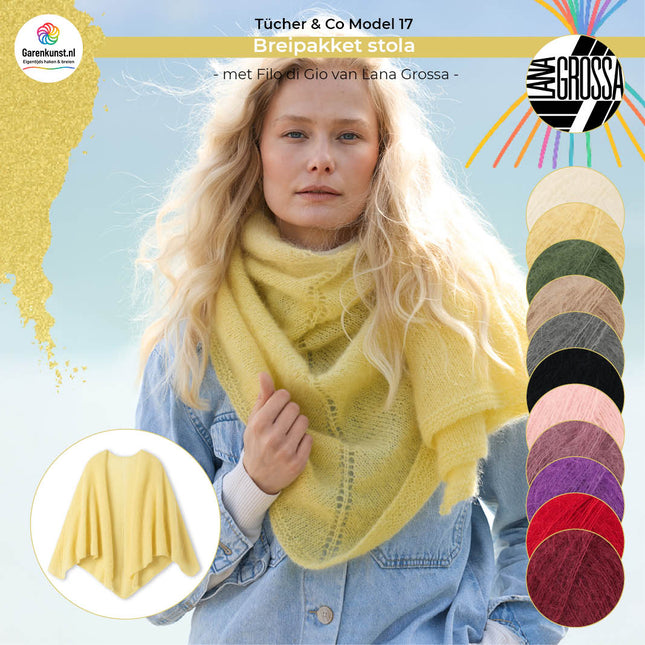 Breipakket stola – Filo di Gio – Model 17 – Tücher & Co 10 | Lana Grossa