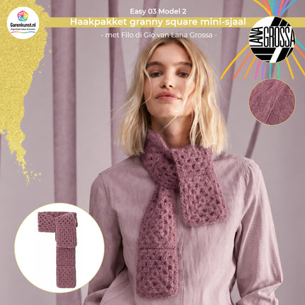 Filo di Gio haakpakket minisjaal kleur Mauve (12) van Lana Grossa bij Garenkunst.nl