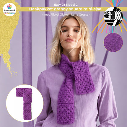 Filo di Gio haakpakket minisjaal kleur Violet (13) van Lana Grossa bij Garenkunst.nl