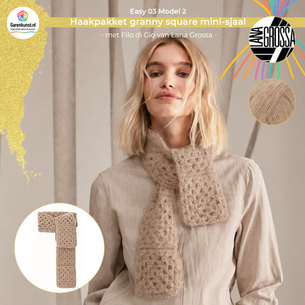 Filo di Gio haakpakket minisjaal kleur Beige (5) van Lana Grossa bij Garenkunst.nl