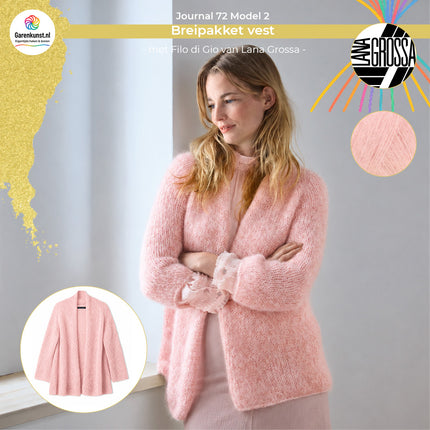 Filo di Gio breipakket vest kleur Rosa (11) van Lana Grossa bij Garenkunst.nl