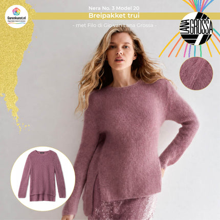 Filo di Gio kleur Mauve garen voor trui Model 20 Nera No. 3