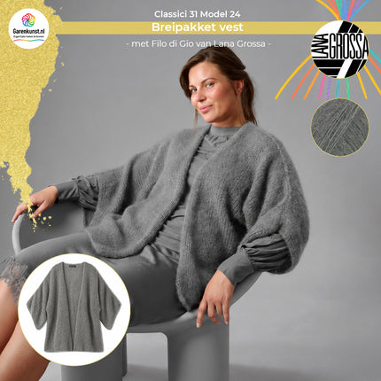 Filo di Gio breipakket vest kleur Grijs (7) van Lana Grossa bij Garenkunst.nl