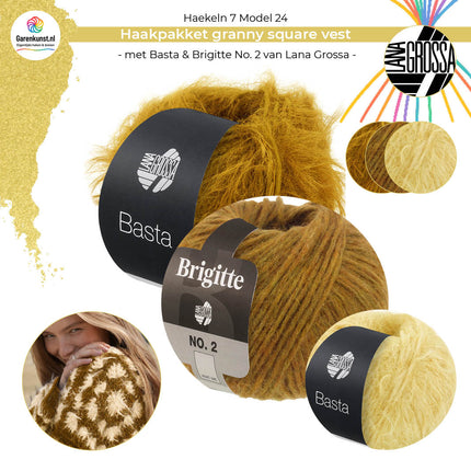 Haakpakket Granny Square vest – Basta & Brigitte No. 2 – Model 24 – Häkeln 07 | Lana Grossa