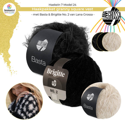 Haakpakket Granny Square vest – Basta & Brigitte No. 2 – Model 24 – Häkeln 07 | Lana Grossa