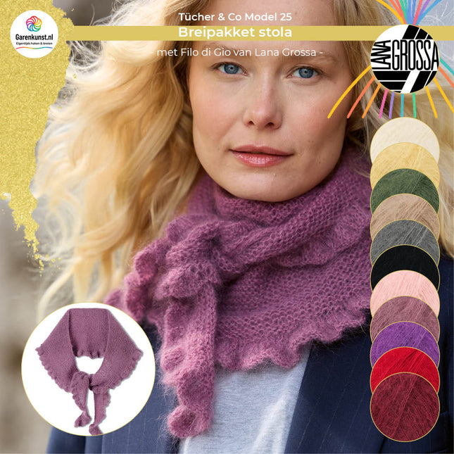 Breipakket stola – Filo di Gio – Model 25 – Tücher & Co 10 | Lana Grossa