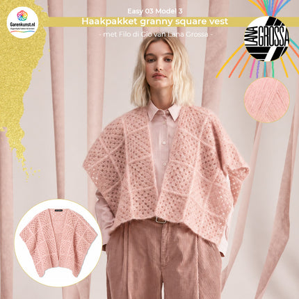 Filo di Gio haakpakket vest kleur Rosa (11) van Lana Grossa bij Garenkunst.nl