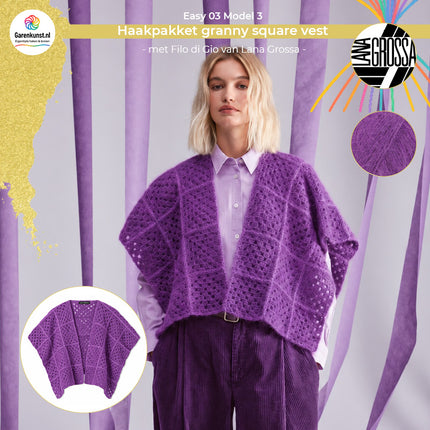 Filo di Gio haakpakket vest kleur Violet (13) van Lana Grossa bij Garenkunst.nl