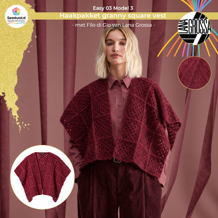 Filo di Gio haakpakket vest kleur Burgundy (16) van Lana Grossa bij Garenkunst.nl