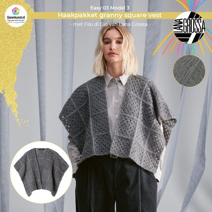 Filo di Gio haakpakket vest kleur Grijs (7) van Lana Grossa bij Garenkunst.nl