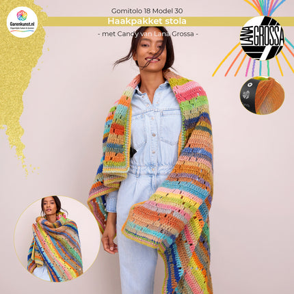 Haakpakket stola – Candy – Model 30 – Gomitolo 18 | Lana Grossa