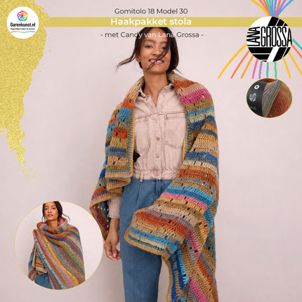 Haakpakket stola – Candy – Model 30 – Gomitolo 18 | Lana Grossa