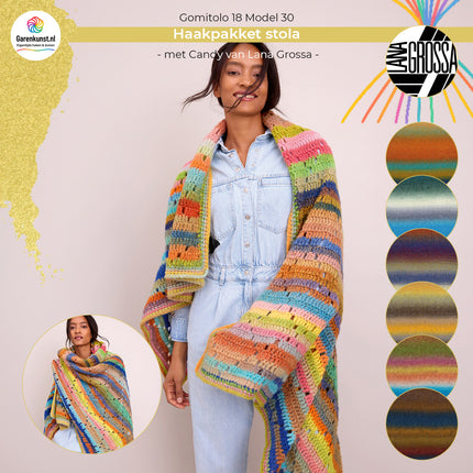 Haakpakket stola – Candy – Model 30 – Gomitolo 18 | Lana Grossa