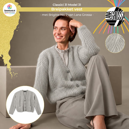 Brigitte No. 2 breipakket vest kleur Zilvergrijs (13) van Lana Grossa bij Garenkunst.nl
