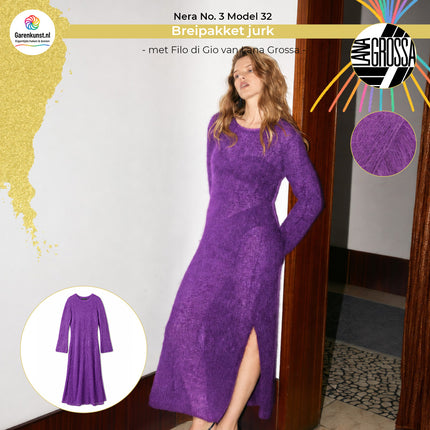 Filo di Gio kleur Violet garen voor jurk Model 32 Nera No. 3
