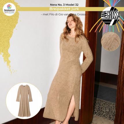 Filo di Gio kleur Beige garen voor jurk Model 32 Nera No. 3
