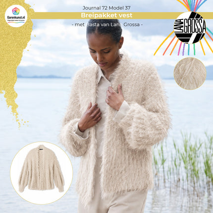 Breipakket vest Basta kleur lichtbeige van Lana Grossa bij Garenkunst.nl, Model 37 uit Journal 72