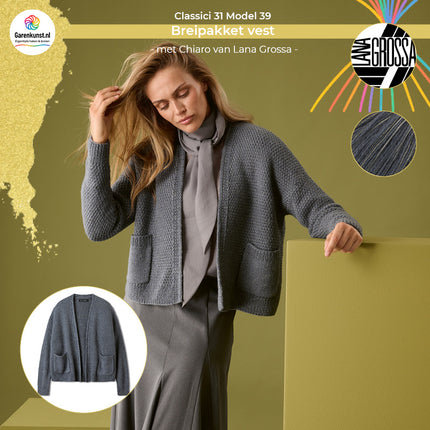 Chiaro breipakket vest kleur Donkergrijs (6) van Lana Grossa bij Garenkunst.nl